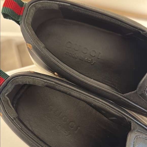 GUCCI Black & Gold Embroidered Bee & Star Dublin Slip On Sneaker Men’s Size 5G 🐝 - Picture 3 of 16